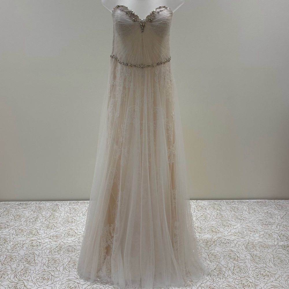 NWT Enzoani Strapless Dress W/Beaded Waistline